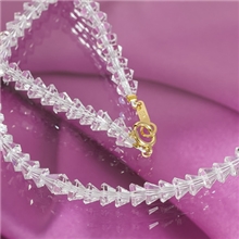 日本进口天然高级水晶项链和手链--采用（八心八箭）明亮式切割