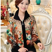 2013秋冬妈妈装中年女加厚开衫中老年上衣秋装加绒夹克外套女