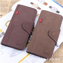 外贸钱包磨砂翻皮男士长款钱包暗扣一系列钱包