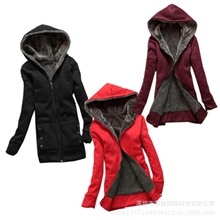 简约时尚内里抓绒加厚连帽休闲开衫卫衣外套