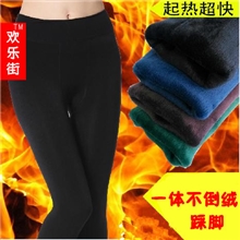 一体无缝秋冬九分踩脚裤新款加厚加绒考拉绒保暖打底裤女厂家批发