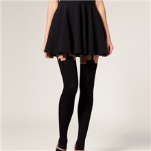 Vintage复古风格ASOS同款三条假吊带过膝假高筒连裤袜批发秋冬款