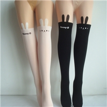 13年爆款日本引领时尚潮流小白兔小黑兔假高筒拼接连裤袜批发秋冬