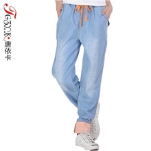 广州牛仔裤POVO秋冬新款大码女裤韩版百搭休闲时尚牛仔长裤1086