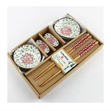 批发供应商务礼品公司尾牙礼盒礼袋2筷2架2碟六件套竹制筷子餐具