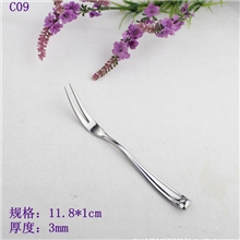 批发不锈钢水果叉月饼叉蛋糕叉两齿叉小叉11.8*1cmCO9