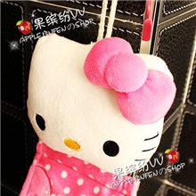 供应新款hellokitty毛绒纸巾挂KT猫卷纸纸巾抽可爱卡通纸巾套