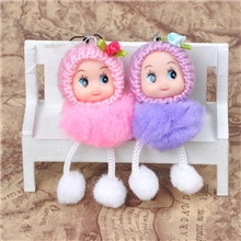 厂家批发8CM毛球小丑娃娃手机挂件娃娃毛绒公仔