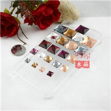 火爆热销优质8mm正方形水晶玻璃钻手机饰品配件贴钻平底钻