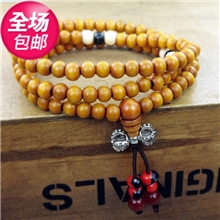 一件代发108颗6mm佛珠手链檀木佛珠手链批发地摊热卖2元店