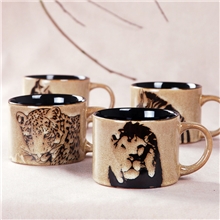 狂野周末特色手绘陶瓷杯子个性复古马克杯外贸咖啡杯约300ML