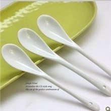 高白13CMZAKKA风小白勺陶瓷勺子纯白咖啡勺赠品勺