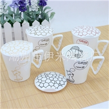伊米陶瓷ZAKKA杂货风韩式创意家居个性鱼骨杯水杯马克杯1069
