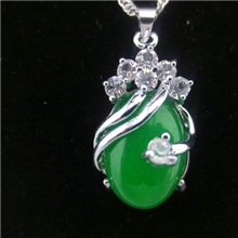 吊坠项链马来玉合金镶玉吊坠保色电镀马来玉吊坠批发