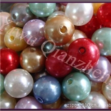 厂家直销环保不脱皮DIY散珠，塑料仿珍珠混色批发