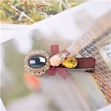 皇饰经典韩版可爱淑女蝴蝶结小边夹鸭嘴夹发饰