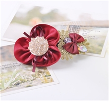 皇饰经典韩版复古手工花朵水晶珠花发夹发饰