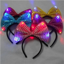 促销价混色起批韩国儿童发箍亮片发光蝴蝶结波浪蝴蝶结发夹