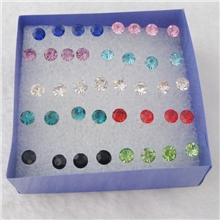 TED192中号一颗钻耳钉白色黑色红色蓝色耳钉耳坠时尚配饰