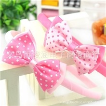 韩国儿童头饰缎带包箍双层蝴蝶结儿童发箍FK-034