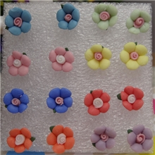 韩国饰品可爱甜美糖果色手工软陶花朵防过敏塑料胶棒耳钉满包邮