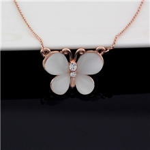 威妮华.比拉时尚简约韩版猫眼石女项链蝴蝶梦批发