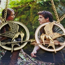 饥饿游戏LOGO项链嘲笑鸟吊坠金/古铜双面立体欧美流行