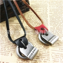 真皮百搭DIESEL品牌项链情侣项链古银毛衣链