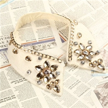 新款上市假领子批发女式短项链服装配饰品亚克力闪钻一件代发