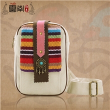 批发斜跨包帆布民族风时尚印花帆布包女式斜挎包复古休闲女包胸包