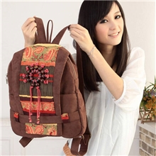 厂家特价批发手工木珠女士双肩包休闲女包女生皮绒复古背包