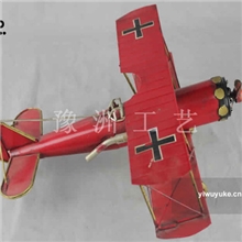 铁皮飞机模型，一战龙式双翼飞机，手工铁皮战斗机模型,生日礼物