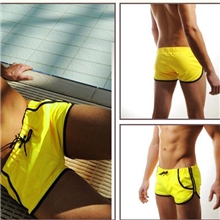 2013新款男士平角低腰泡温泉游泳裤泳衣泳装男泳裤口袋性感系绳