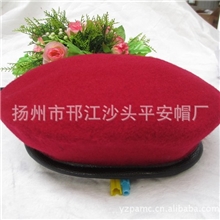 现货春季新款羊毛贝雷帽圆顶帽红黑男女韩版呛口小辣椒羊毛呢帽子