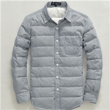 LIHOMME冬款男装衬衫保暖羽绒衬衣长袖男士羽绒衬衫外套男以山