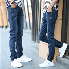 情侣新款韩版男装男士牛仔长裤修身小脚牛仔裤小脚裤牛仔裤男潮
