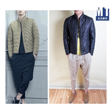 欧家十力男装秋冬原单外贸日本单韩版修身薄棉衣棉服潮款