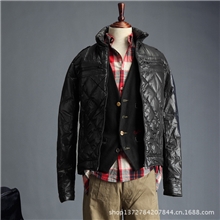 2013韩国羽绒服男时尚立领菱形格羽绒服外套95白鸭绒薄款羽绒服