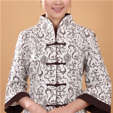 l批发供应多种唐装工作服麻布中袖衬衫旗袍.2218-1今年最新款