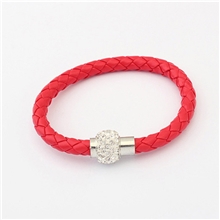 全网最低价热销韩版时尚编织单圈皮绳手链