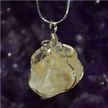天然水晶绕线吊坠不规则形黄水晶紫水晶七彩幽灵饰品批发满包邮