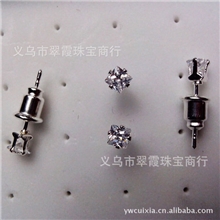 韩国耳钉批发正方3mm盒装耳钉明星个性欧美耳钉饰品锆石