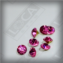 【乐卡水钻】厂家直销精品尖底水钻饰品配件玫红手机美容