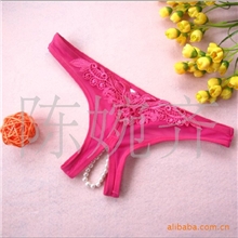 情趣内衣靓丽开档情趣内裤珍珠丁字裤性感开档T裤