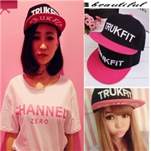 Trukfit帽子批发骚粉色韩版棒球帽男女平檐帽嘻哈帽街舞潮帽