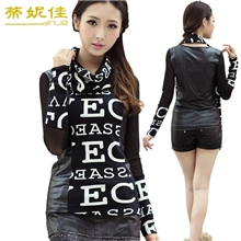 厂家供应2013秋装女式新款打底长袖拼皮女士长袖打底衫针织衫