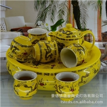 景德镇陶瓷茶具整套结婚庆功夫茶具礼盒套装有托盘大盘金龙