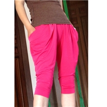 厂家供应夏季爆款冰蚕丝哈伦七分裤送广告录音