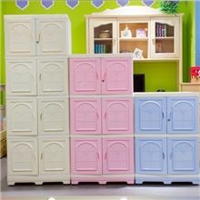 品雅欧式田园双开门收纳塑料收纳柜储物柜宝宝衣柜杂物柜衣柜箱