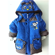 厂家批发新款韩版时尚冬款男童连帽棉衣加厚棉风衣桃皮绒
